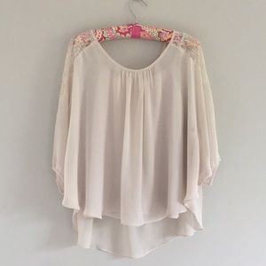 Cream flowy blouse